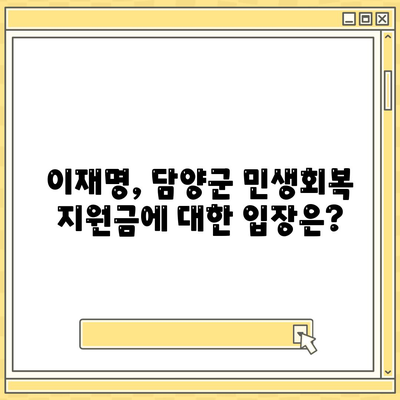 전라남도 담양군 월산면 민생회복지원금 | 신청 | 신청방법 | 대상 | 지급일 | 사용처 | 전국민 | 이재명 | 2024