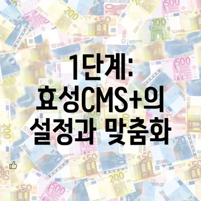 1단계: 효성CMS+의 설정과 맞춤화