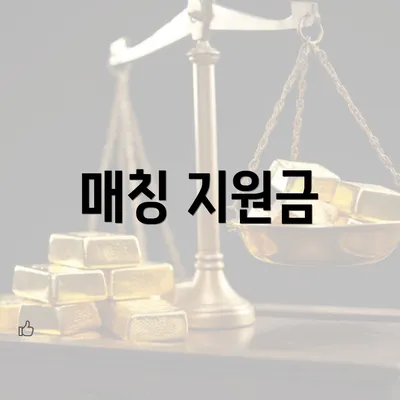 매칭 지원금