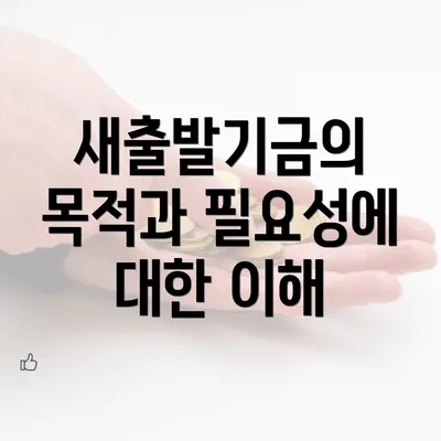 새출발기금의 목적과 필요성에 대한 이해