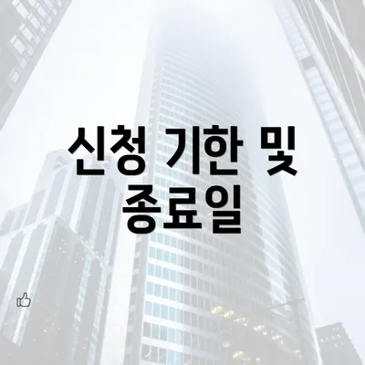 신청 기한 및 종료일