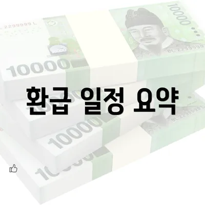 환급 일정 요약