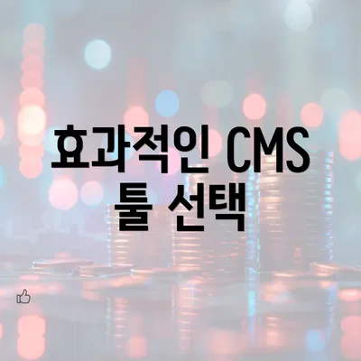 효과적인 CMS 툴 선택