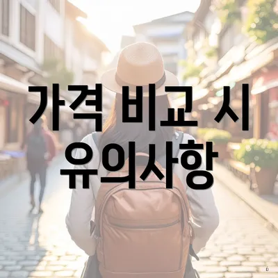 가격 비교 시 유의사항