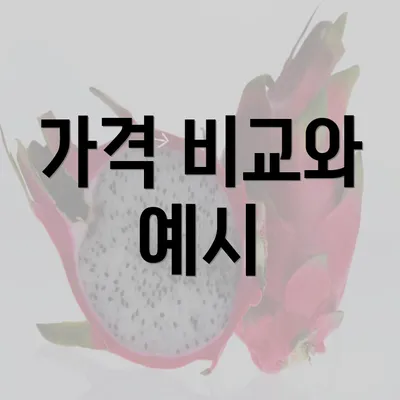가격 비교와 예시