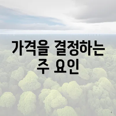 가격을 결정하는 주 요인