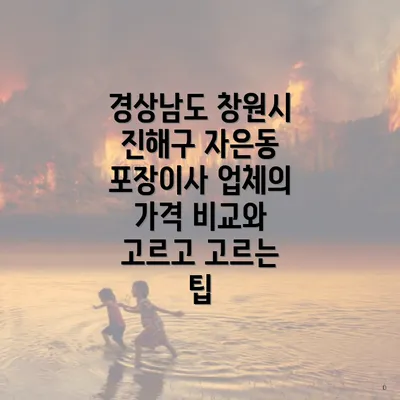 경상남도 창원시 진해구 자은동 포장이사 업체의 가격 비교와 고르고 고르는 팁