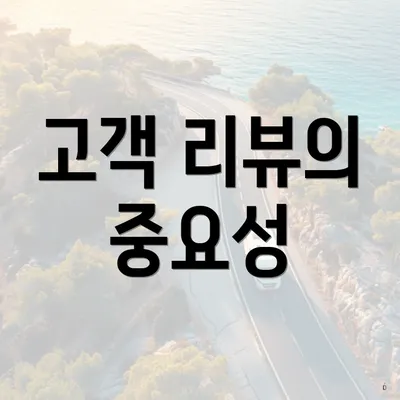 고객 리뷰의 중요성