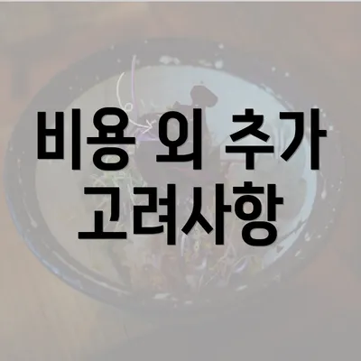 비용 외 추가 고려사항