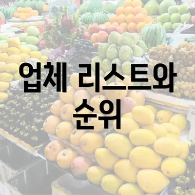 업체 리스트와 순위