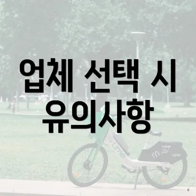 업체 선택 시 유의사항