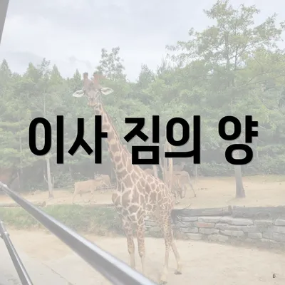 이사 짐의 양
