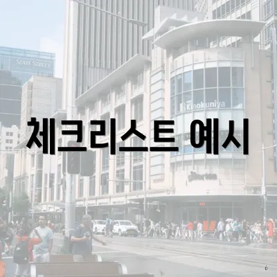 체크리스트 예시