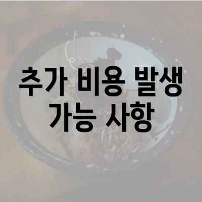 추가 비용 발생 가능 사항