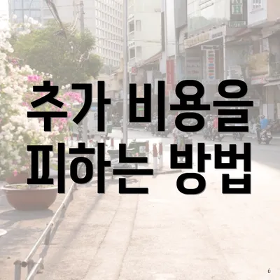 추가 비용을 피하는 방법