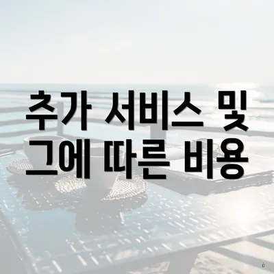 추가 서비스 및 그에 따른 비용