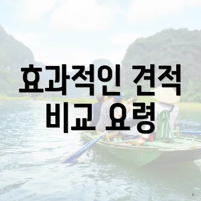 효과적인 견적 비교 요령
