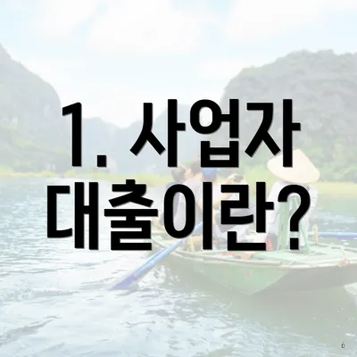 1. 사업자 대출이란?