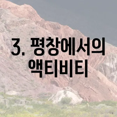 3. 평창에서의 액티비티