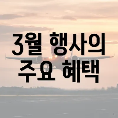 3월 행사의 주요 혜택