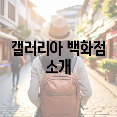 갤러리아 백화점 소개