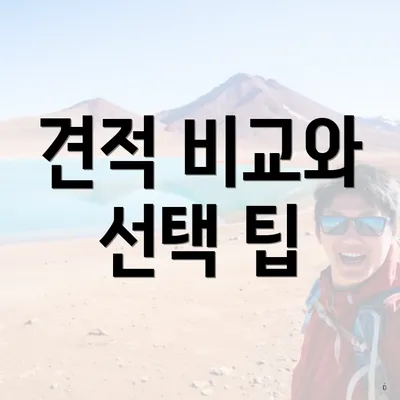 견적 비교와 선택 팁