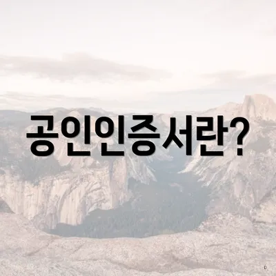 공인인증서란?