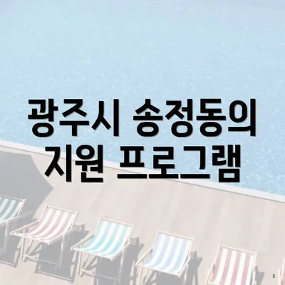 광주시 송정동의 지원 프로그램