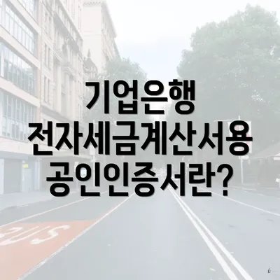 기업은행 전자세금계산서용 공인인증서란?