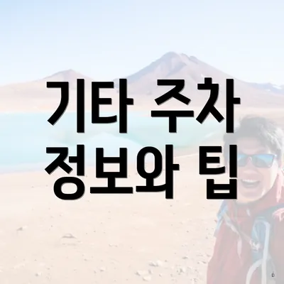 기타 주차 정보와 팁