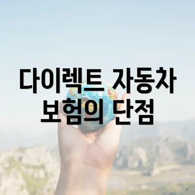 다이렉트 자동차 보험의 단점