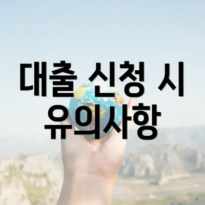 대출 신청 시 유의사항