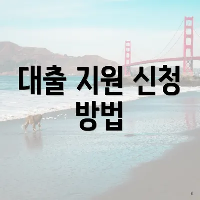 대출 지원 신청 방법