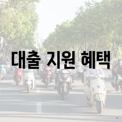 대출 지원 혜택