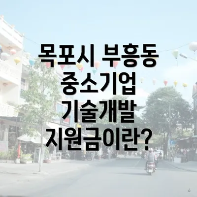 목포시 부흥동 중소기업 기술개발 지원금이란?