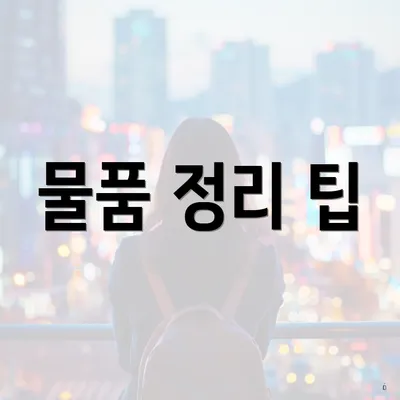 물품 정리 팁