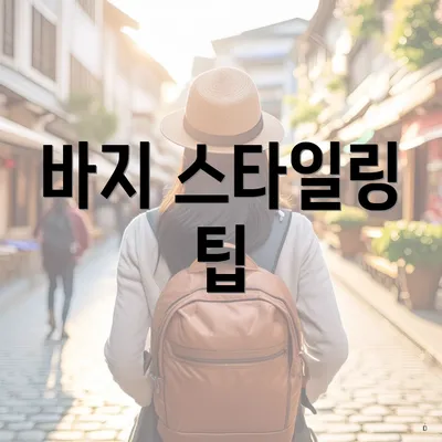 바지 스타일링 팁