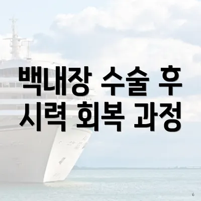 백내장 수술 후 시력 회복 과정