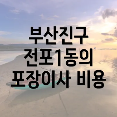부산진구 전포1동의 포장이사 비용
