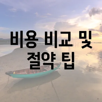 비용 비교 및 절약 팁