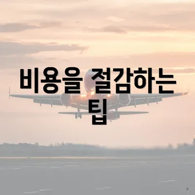 비용을 절감하는 팁