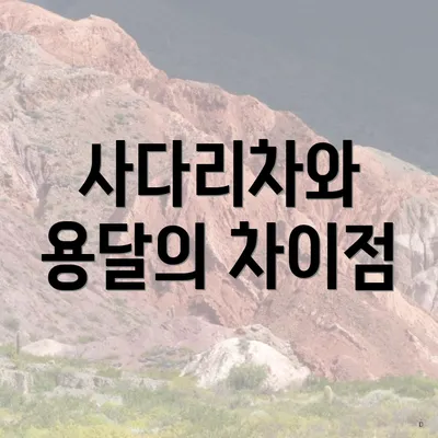 사다리차와 용달의 차이점