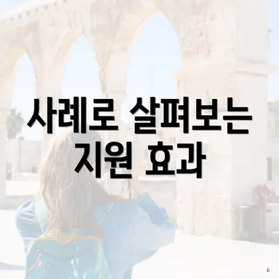 사례로 살펴보는 지원 효과