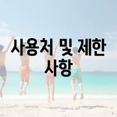 사용처 및 제한 사항