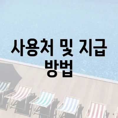 사용처 및 지급 방법
