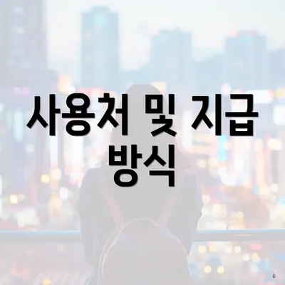 사용처 및 지급 방식