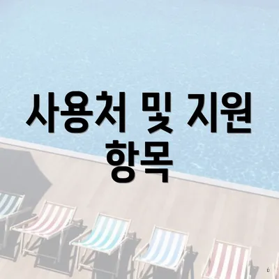 사용처 및 지원 항목