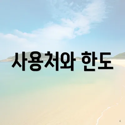 사용처와 한도