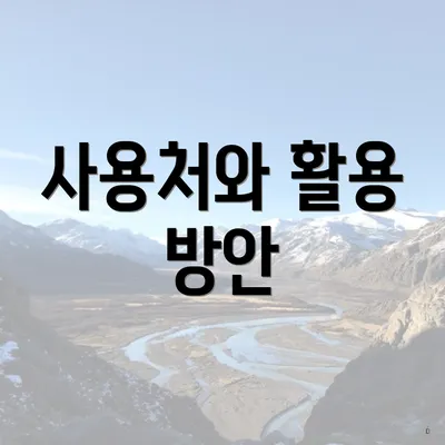 사용처와 활용 방안
