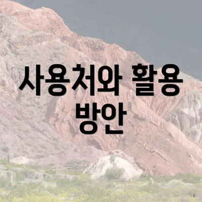 사용처와 활용 방안